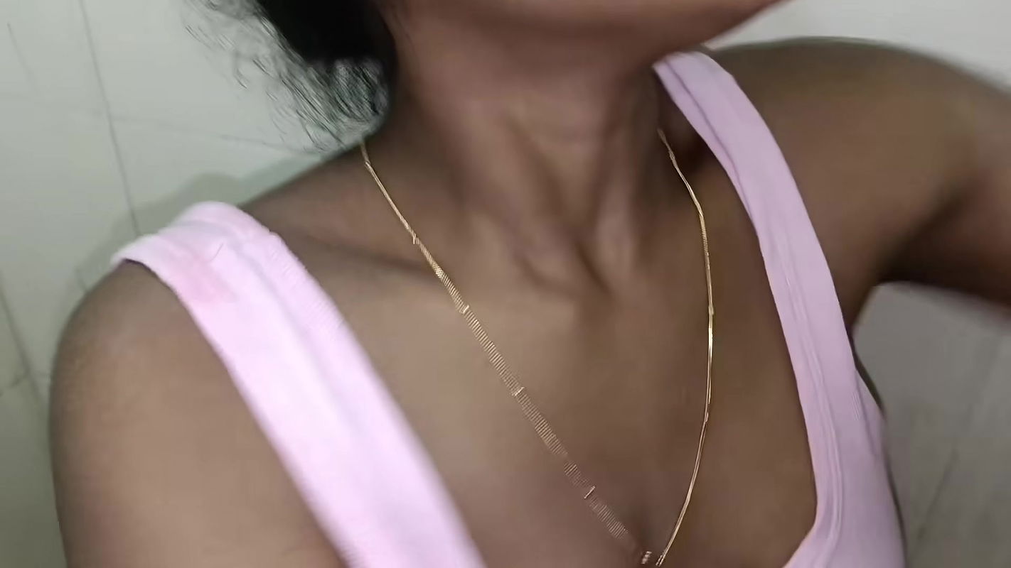 Desi Indian Wife Oily Titjob in Bathroom Hot Close-up Play