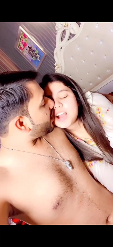 Cute young girl Smooching BF and showing her Big Boobs