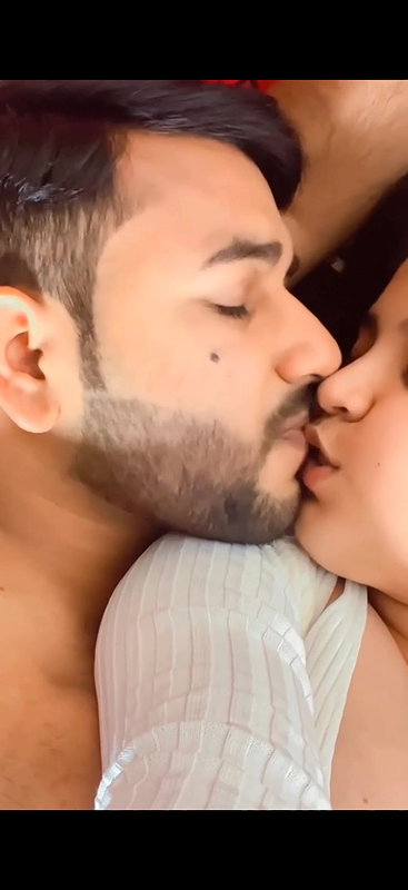 Cute young girl Smooching BF and showing her Big Boobs