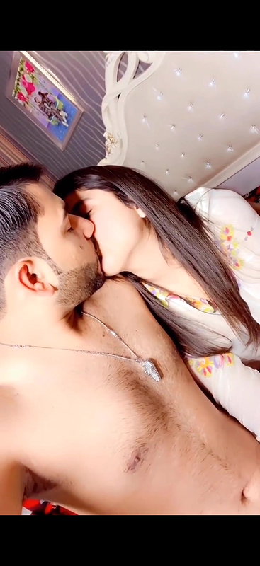 Cute young girl Smooching BF and showing her Big Boobs