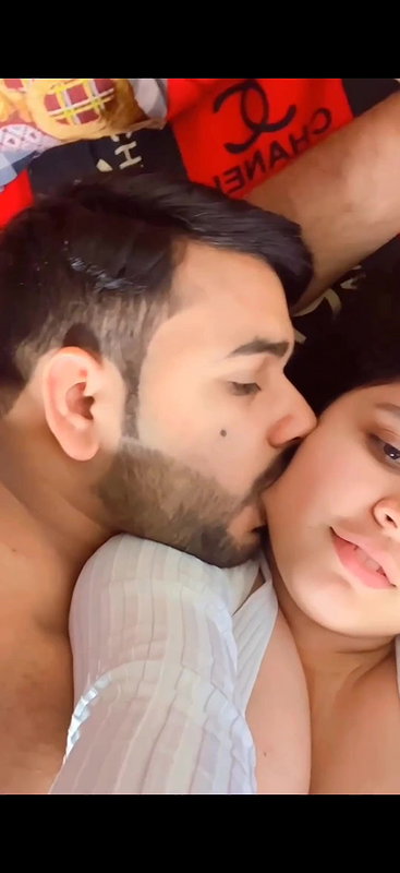 Cute young girl Smooching BF and showing her Big Boobs
