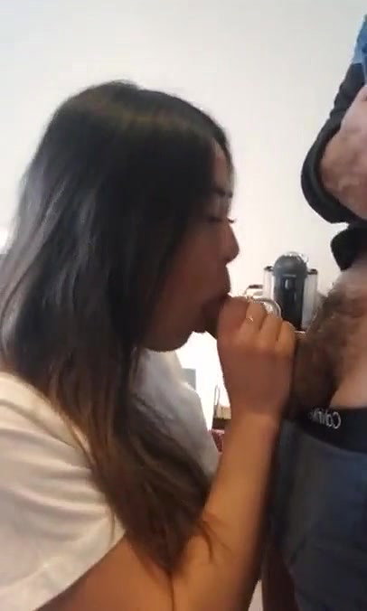Asian Coworker at Her Apartment Blowjob and Sex