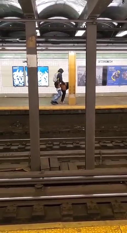 Couple Caught Fucking on Metro station