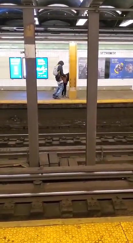 Couple Caught Fucking on Metro station