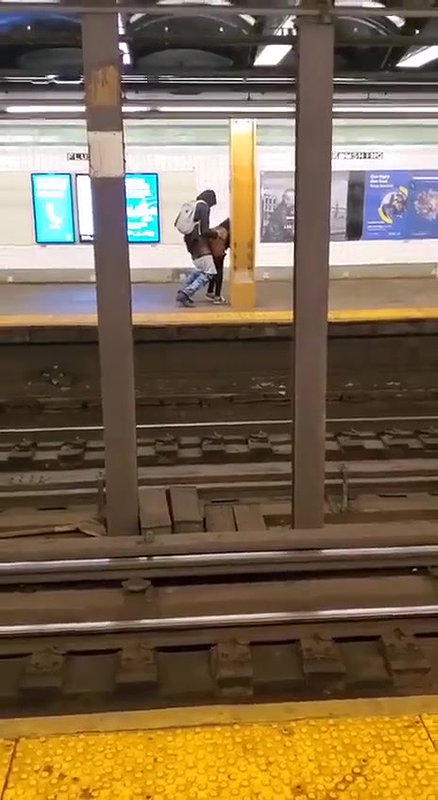 Couple Caught Fucking on Metro station