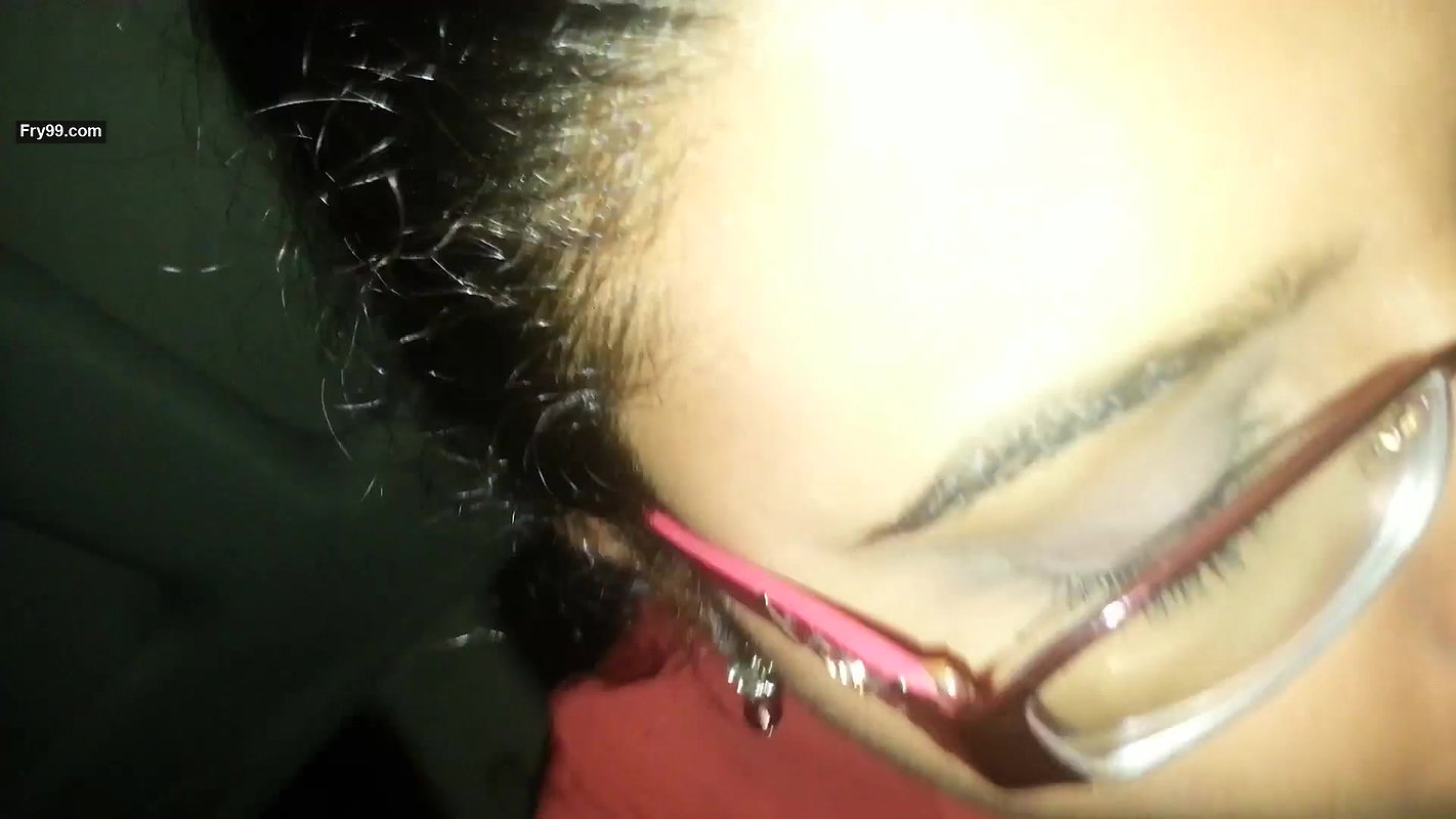 girl with glasses blowjob