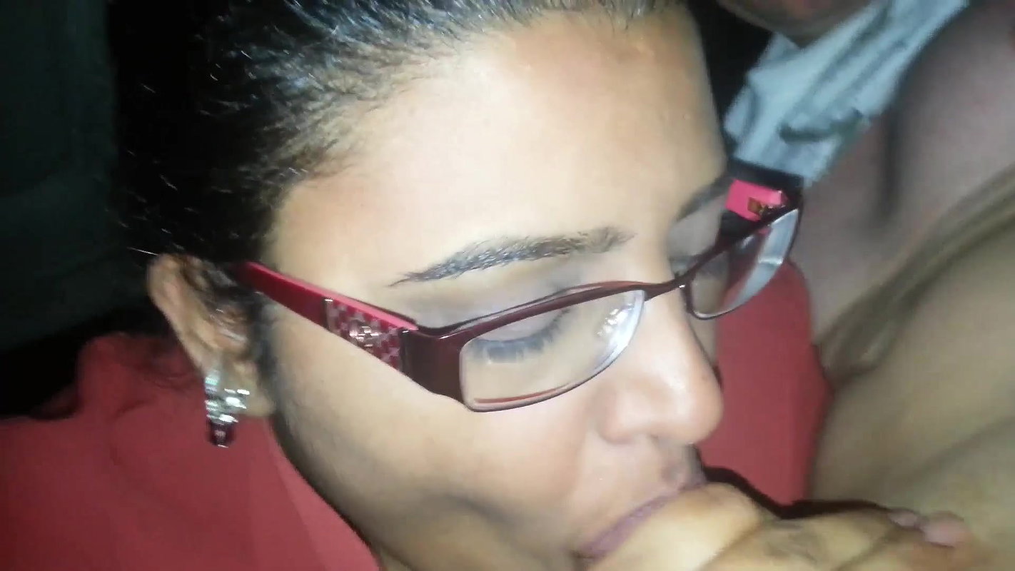 girl with glasses blowjob