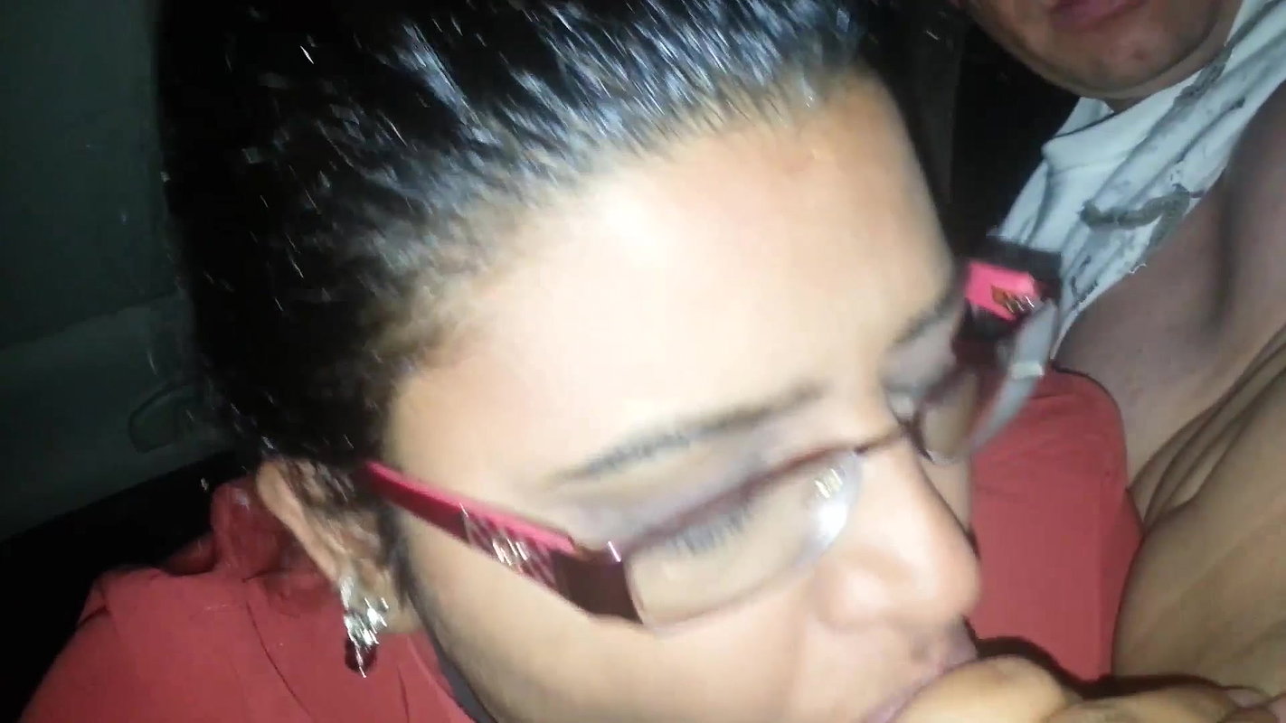 girl with glasses blowjob
