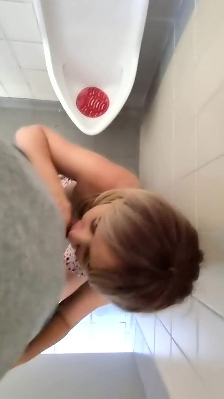 Mature MILF With Big Boobs Sucks Dick In Restroom