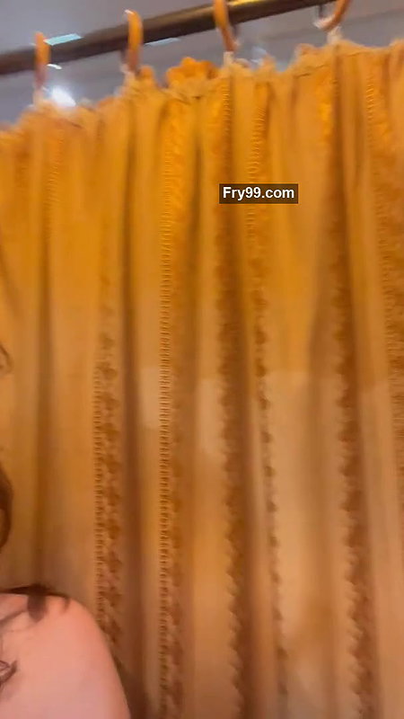 MILF Rubbing Hairy Pussy And Undressing In Changing Store