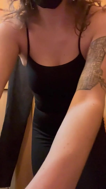 MILF Rubbing Hairy Pussy And Undressing In Changing Store