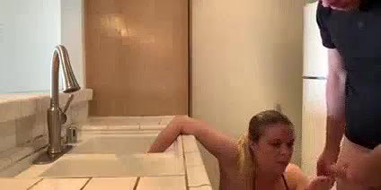 mom and boy in kitchen