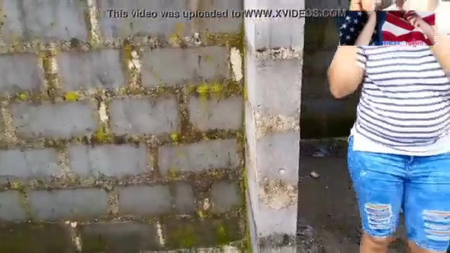 Quick play with maid at contruction site