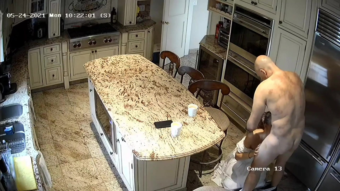 Slut girlfriend caught fucking with the neighbor on hidden camera