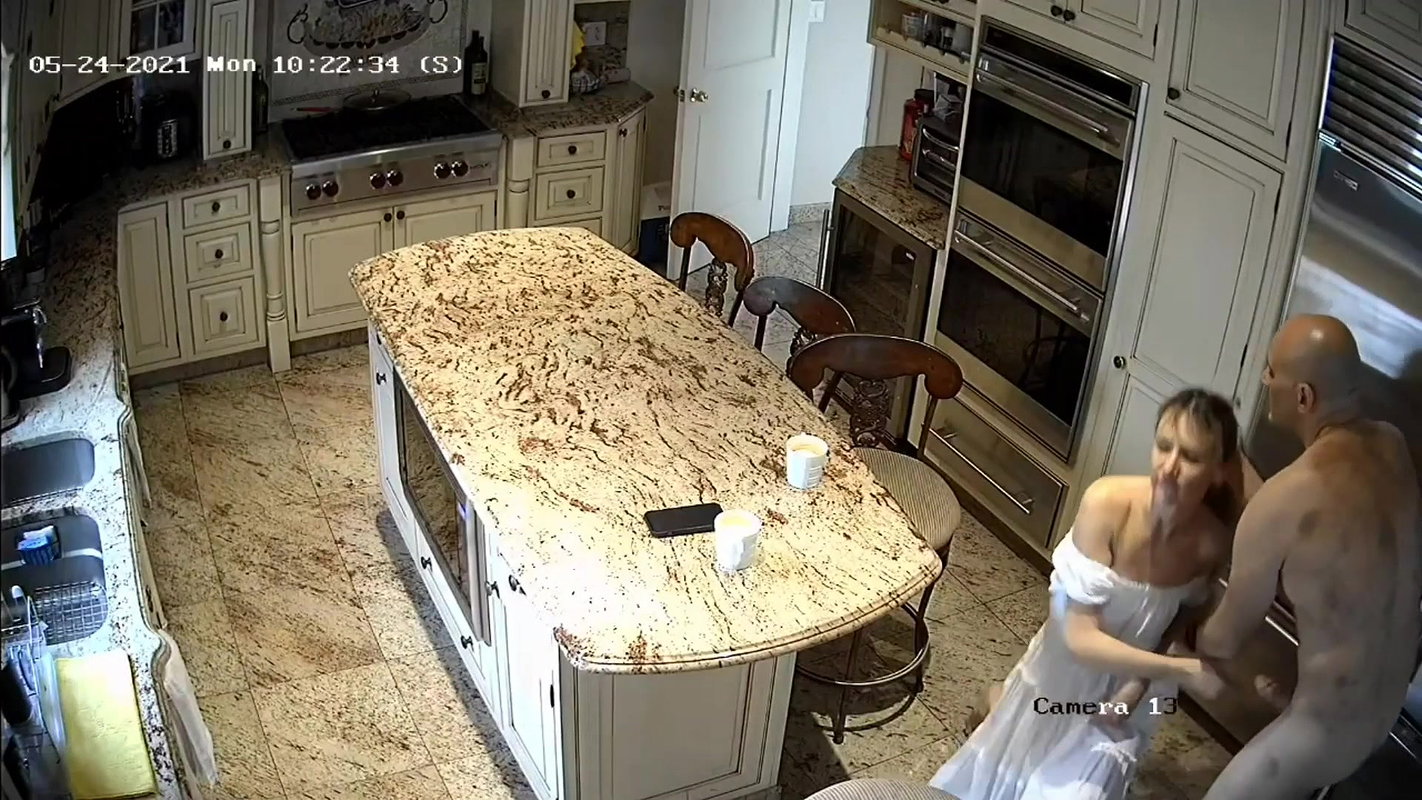 Slut girlfriend caught fucking with the neighbor on hidden camera