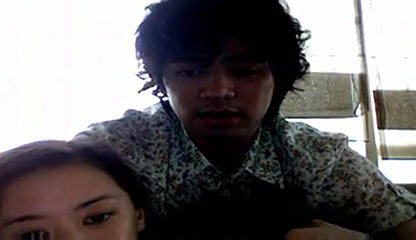Webcam recording of young couple