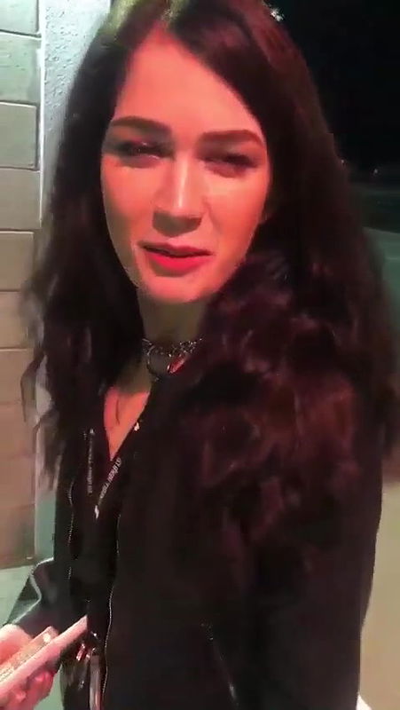 White slut sucking BBC in the parking lot