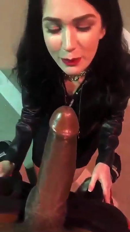 White slut sucking BBC in the parking lot