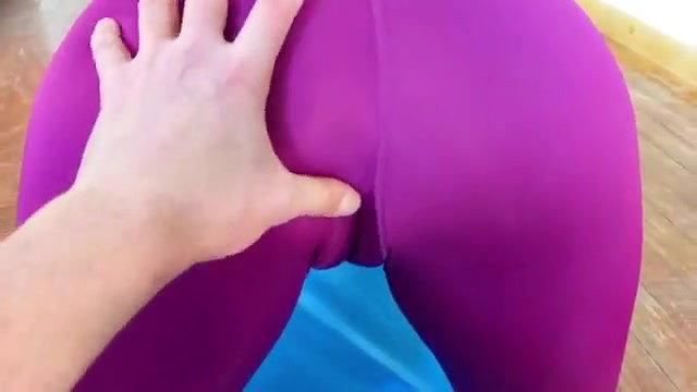 Yoga trainer having quick fun