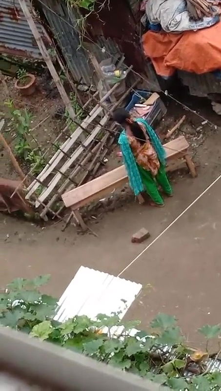 Cute Young Girl Fingaring Public Place Watching Video