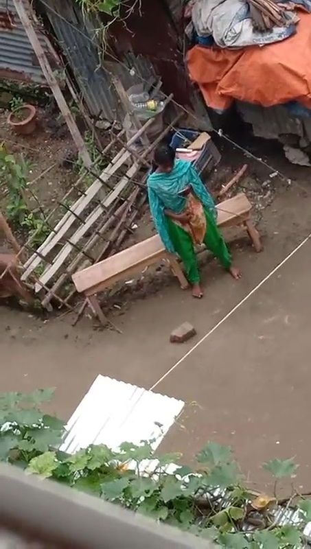 Cute Young Girl Fingaring Public Place Watching Video