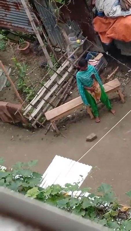 Cute Young Girl Fingaring Public Place Watching Video