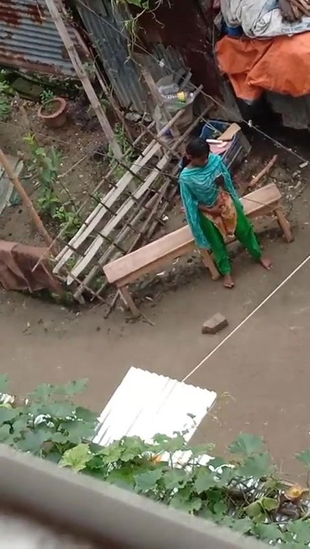 Cute Young Girl Fingaring Public Place Watching Video