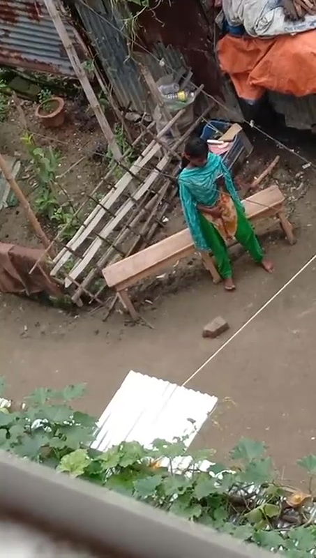 Cute Young Girl Fingaring Public Place Watching Video