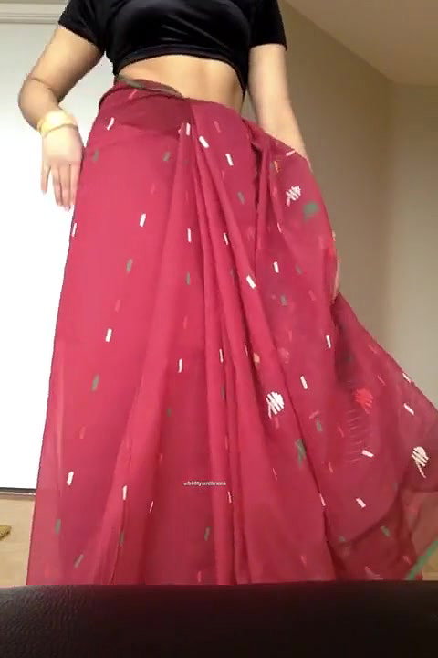 Desi Bhabi Stripping Saree And showing ass