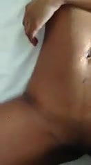 Cute girl taking cumshot on body