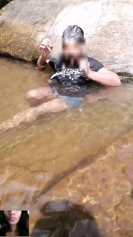 Public Outdoor Shower and Big natural boobs showing.