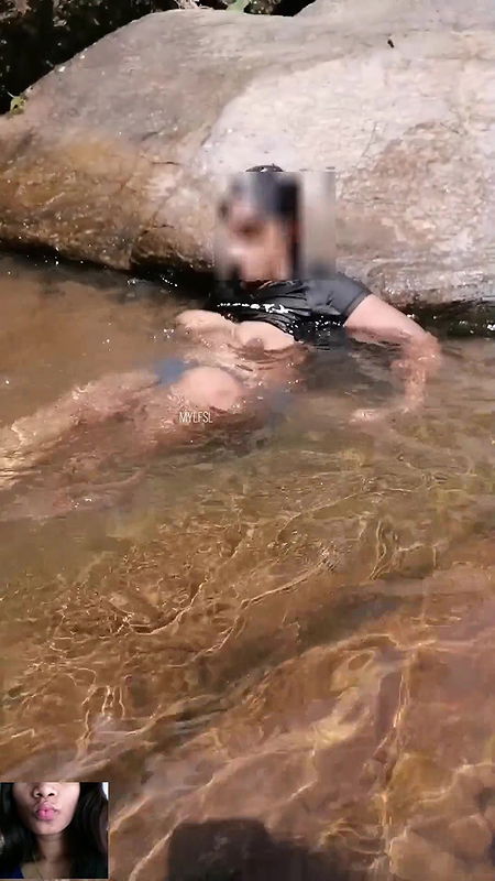 Public Outdoor Shower and Big natural boobs showing.