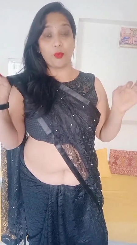 kruti Patel with hottt black saree collectio.