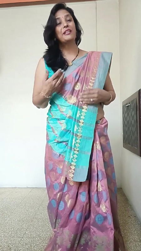 paryusan parv ke dusare din ka look ⧸mene pahena silk saree kesi lg rhi hu.