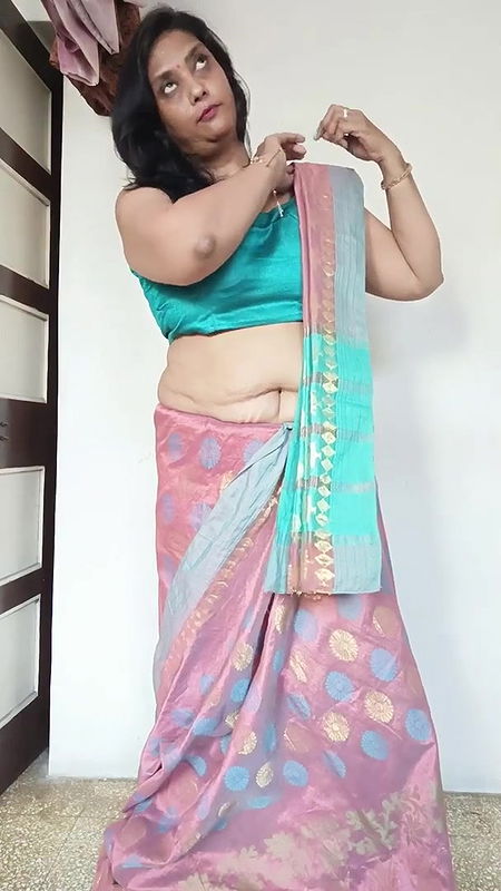 paryusan parv ke dusare din ka look ⧸mene pahena silk saree kesi lg rhi hu.