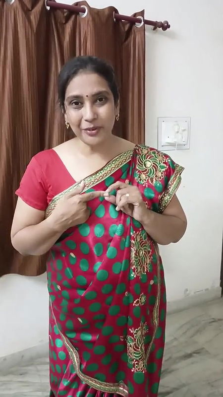 sathin silk saree  draping vide.