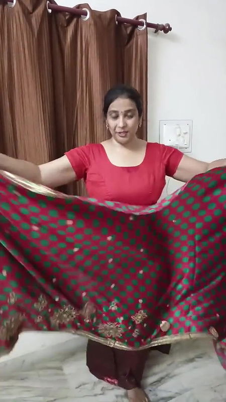 sathin silk saree  draping vide.