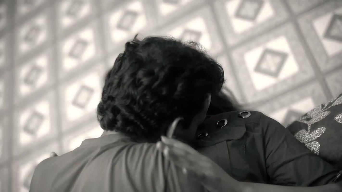 Shy innocent girl smooched and navel show