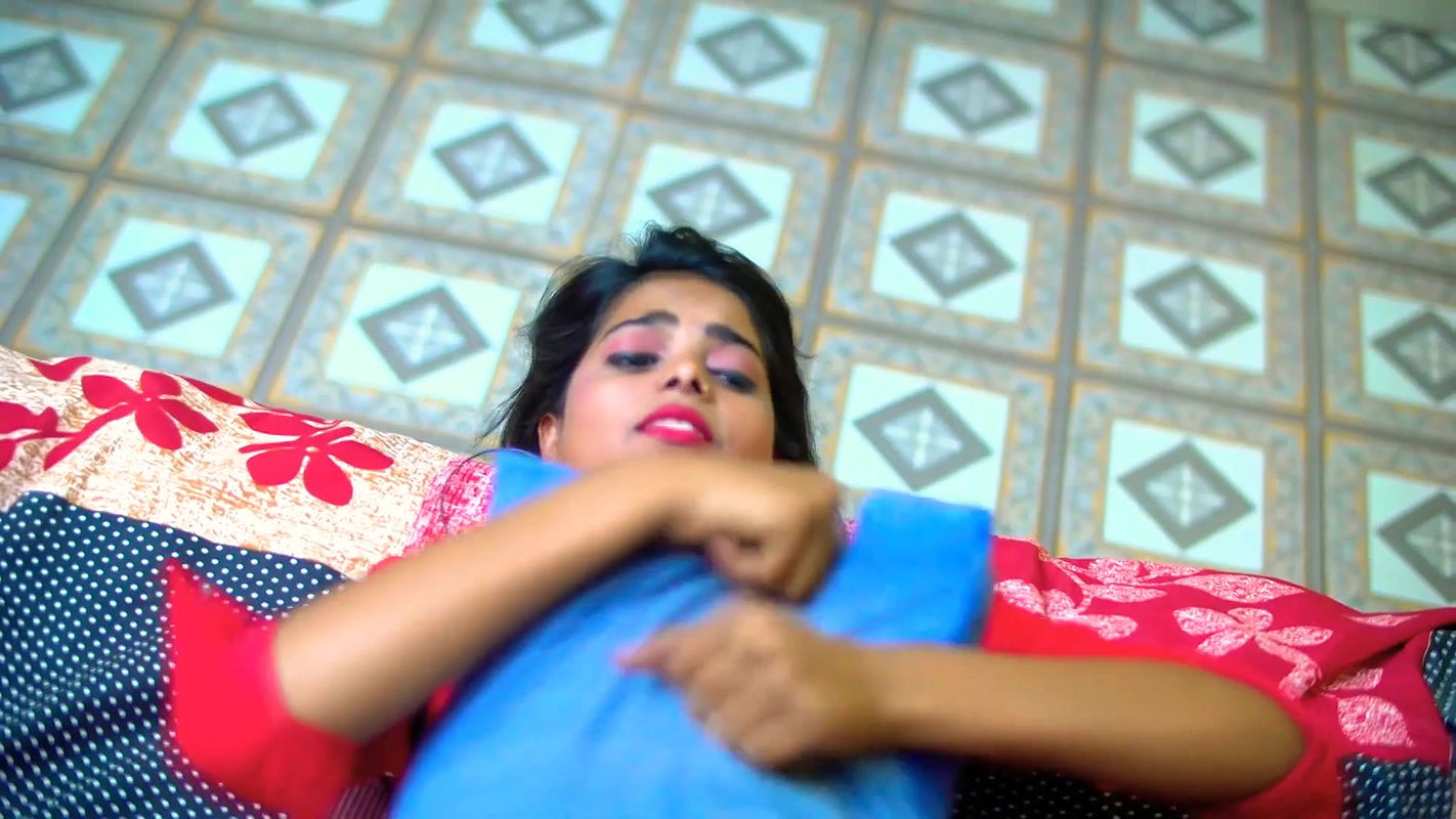 Shy innocent girl smooched and navel show