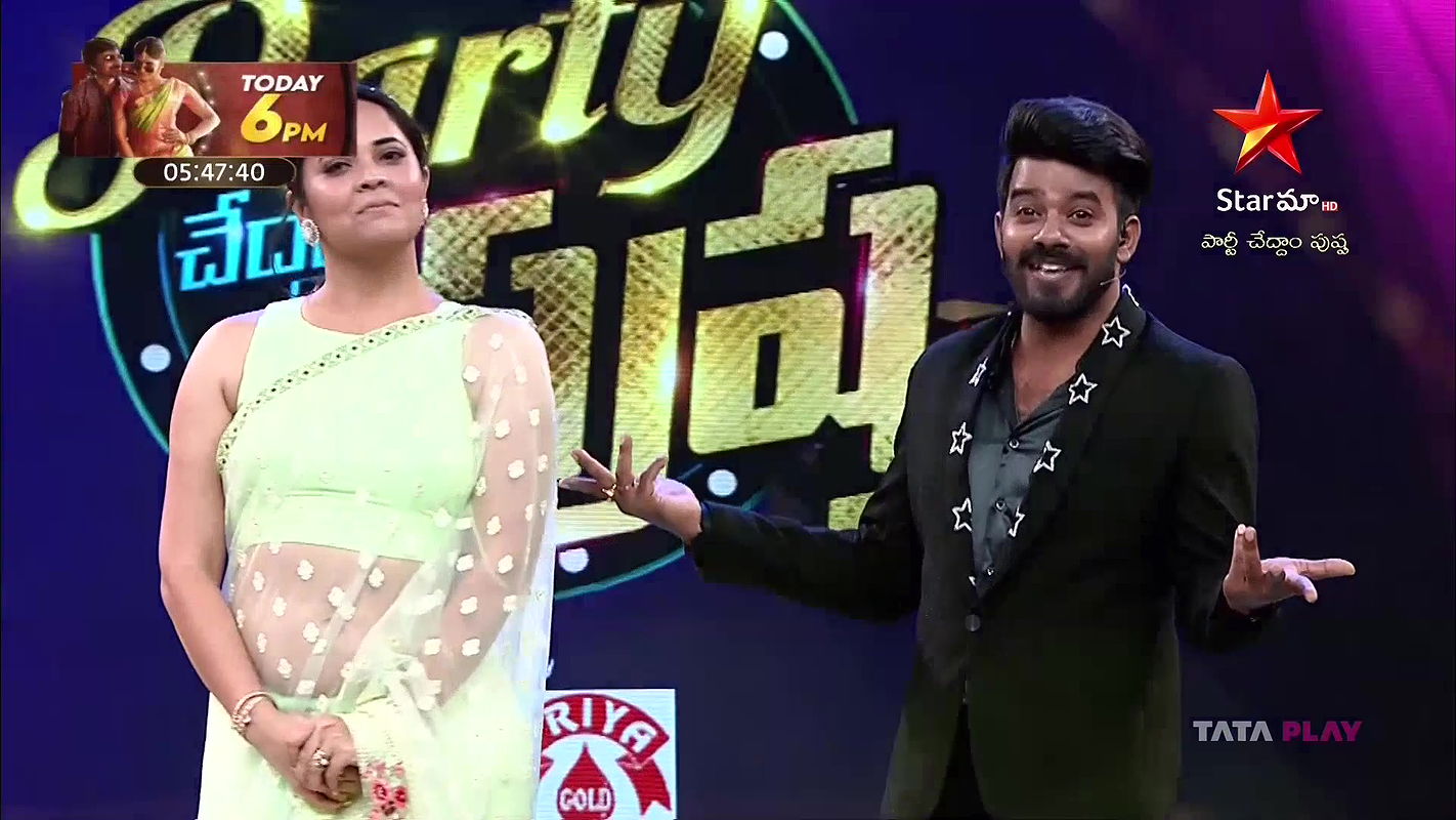 Milf Anchor Anasuya Super Hot Navel & Sexy Backless Blouse Saree-HDTV-1080P