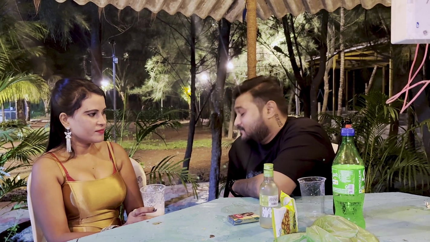 The Guy Is Walking the Girl Around the Garden and Asking Her to Fuck Him