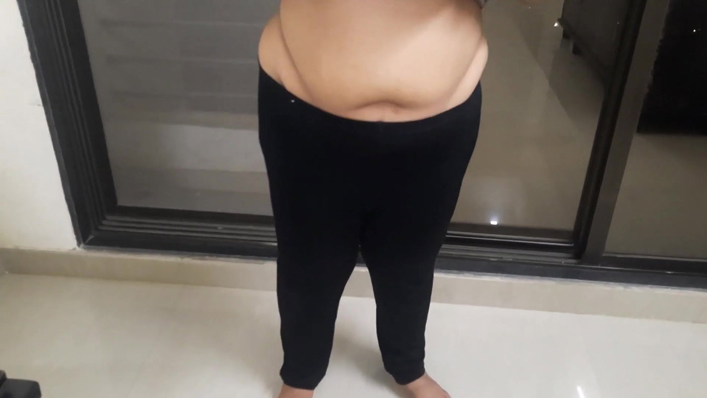 Clear audio Indian Wife naked on the balcony at night.