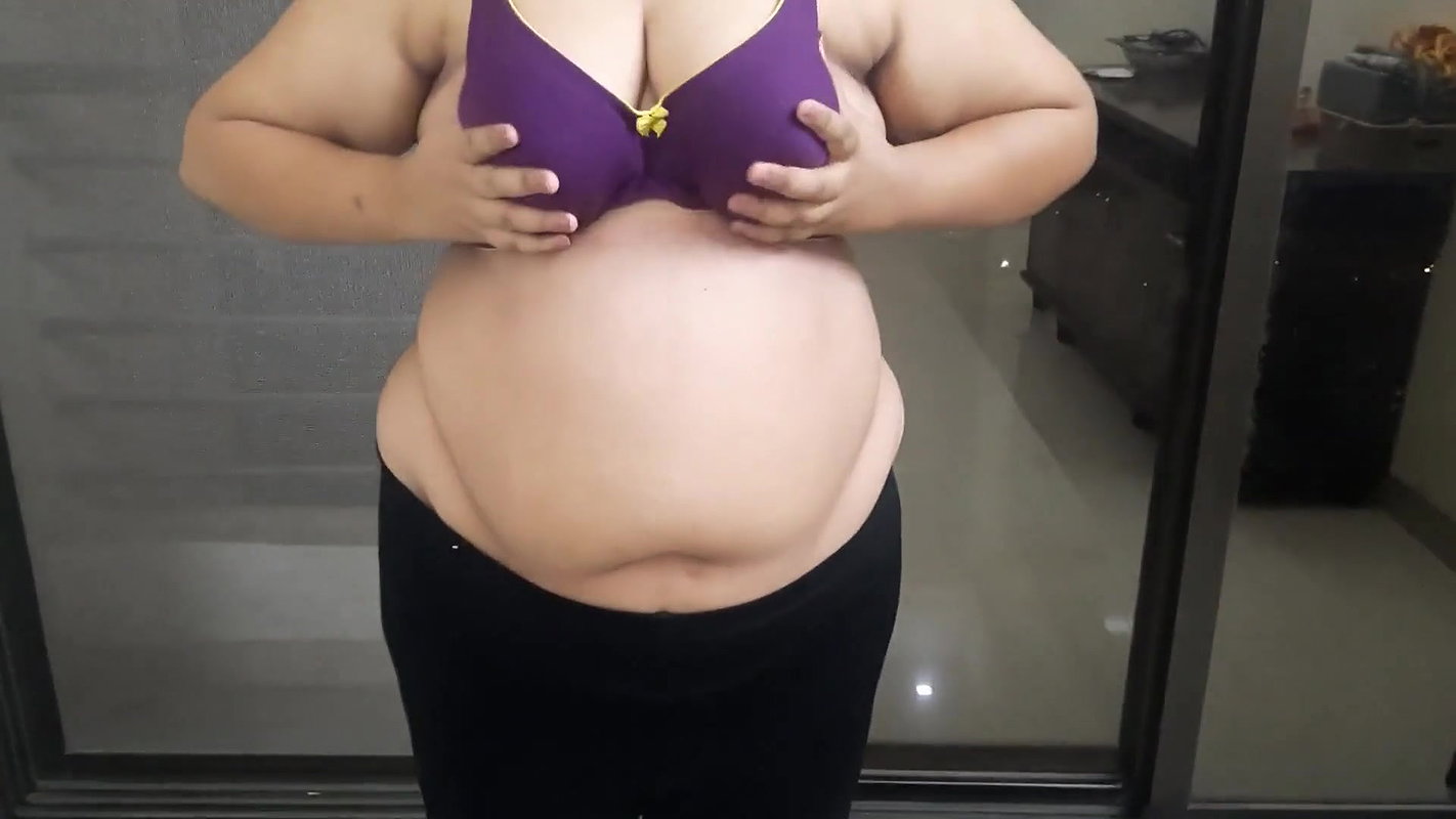 Clear audio Indian Wife naked on the balcony at night.