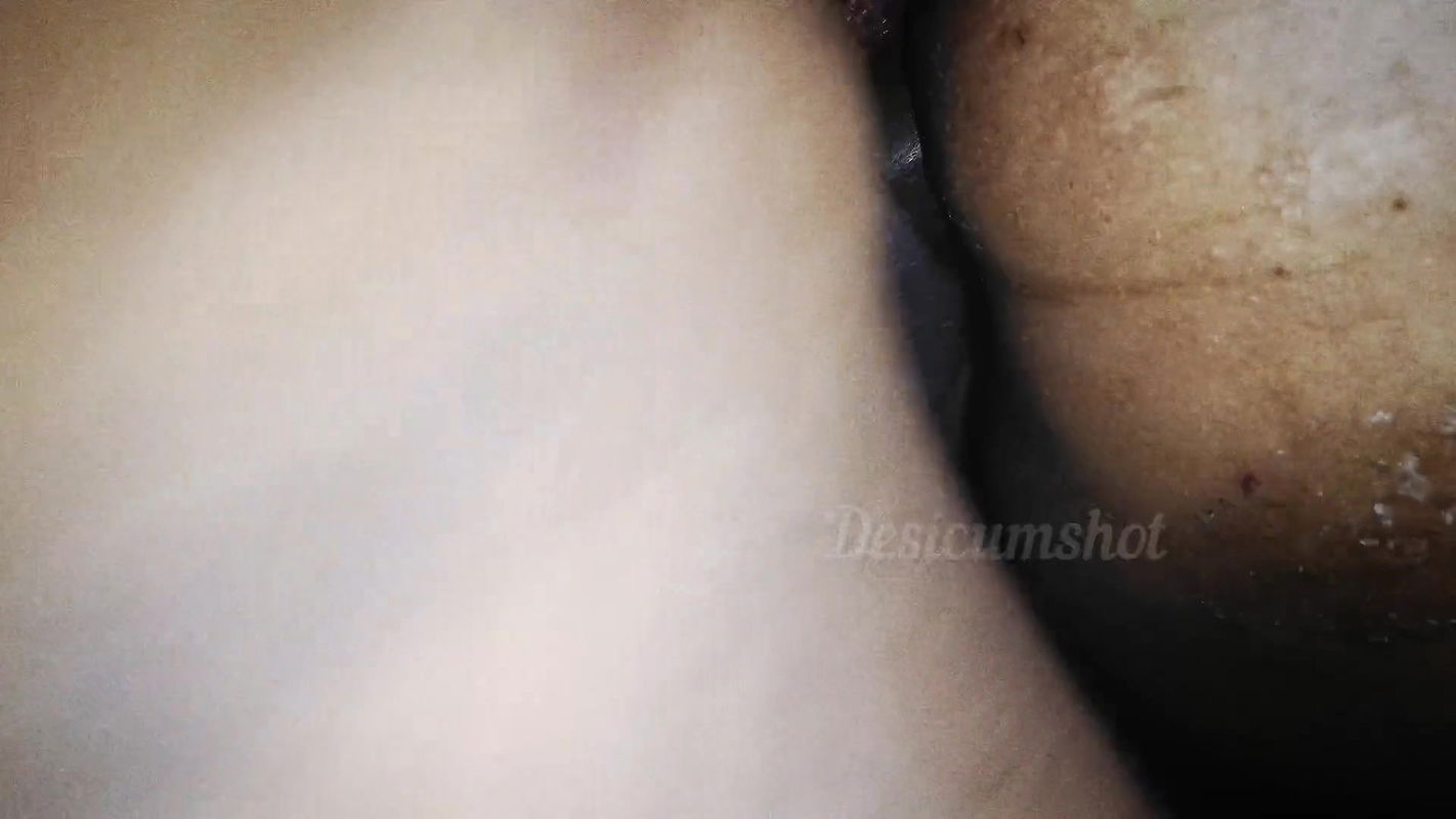 Drilling Desi Indian village girl pussy in standing doggy position with black cock.