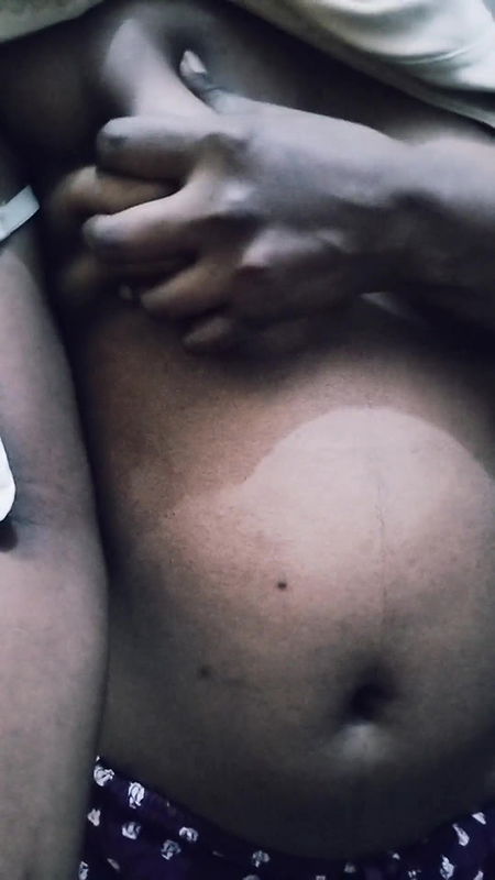 Hiding in her house, she showed her boobs to her boyfriend in a video call prt3.