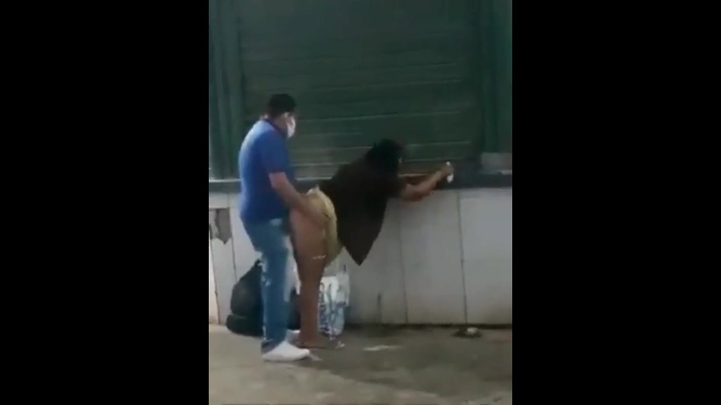 Bound and blindfolded slave in public_83a41946