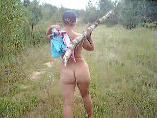 Risky public fuck doggystyle outdoor with awesome nudist girl. Cum on Face_604af26b