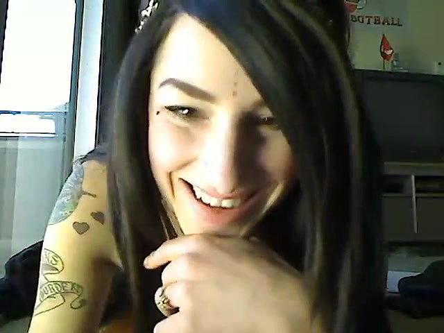 Cute brunete girl masturbating with dildo and squirts on webcam