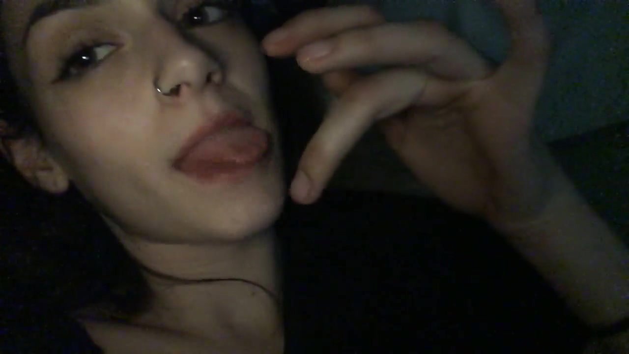 Cute horny teen licks her cum off her fingers on cam