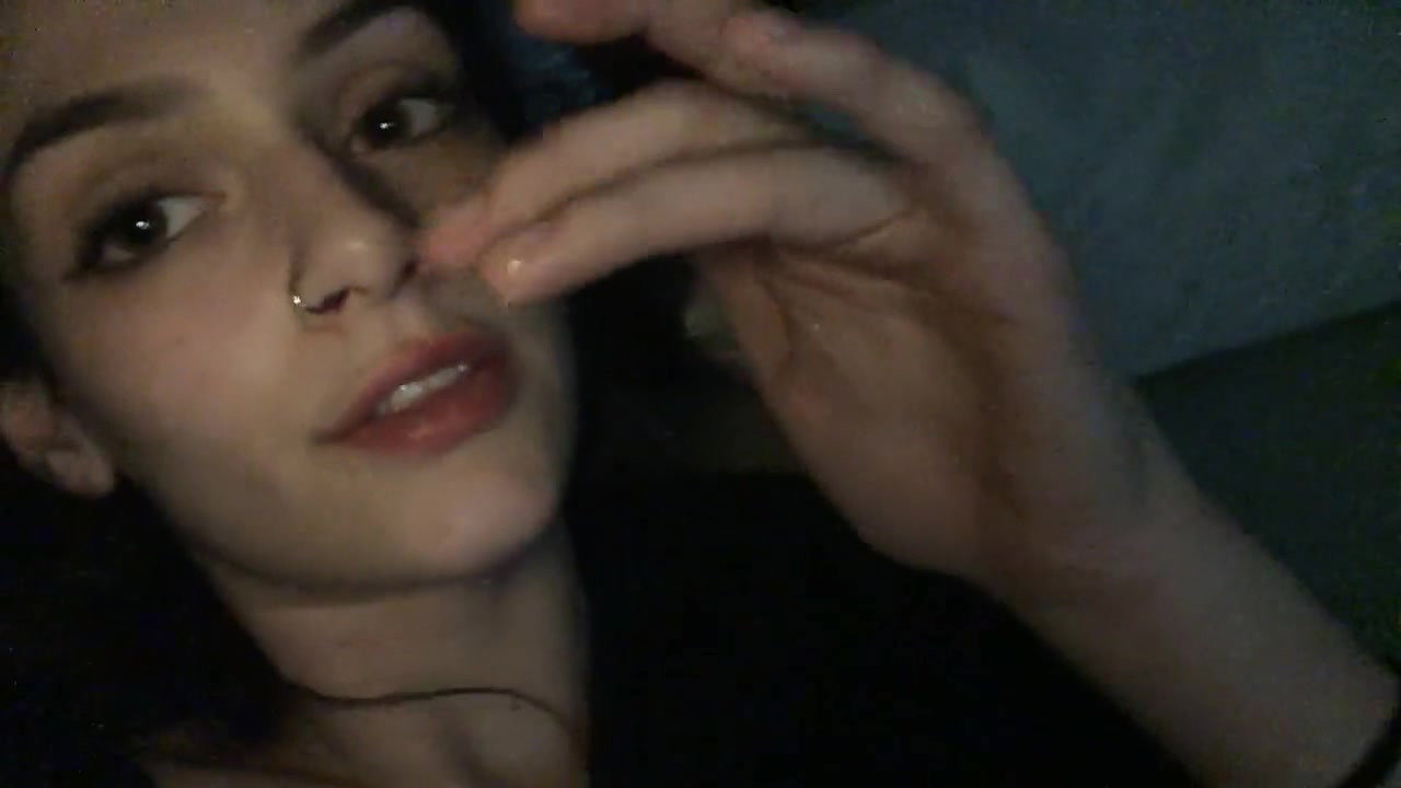 Cute horny teen licks her cum off her fingers on cam
